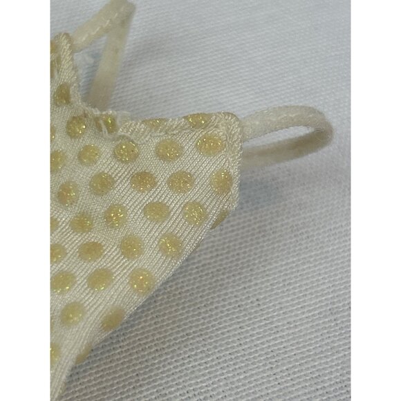 My First Barbie 80s Unitard White Gold Polka Dot Barbie Mattel Doll Clothes - Picture 4 of 4